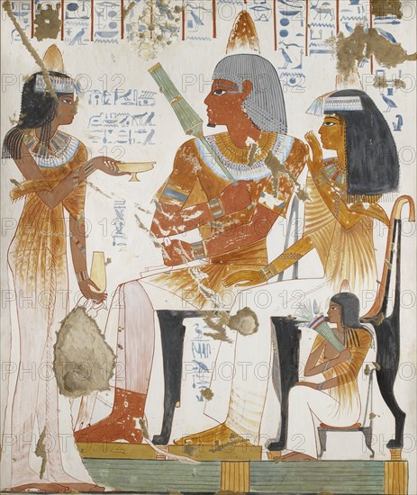 Copy of wall painting, private tomb 181 of Nebamun and Ipuky, Thebes, 20th century. Artist: Anna (Nina) Macpherson Davies.