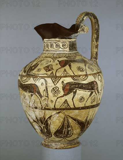 East Greek (Rhodian) oinochoe, Wild Goat style, 630-600 BC. Artist: Unknown.