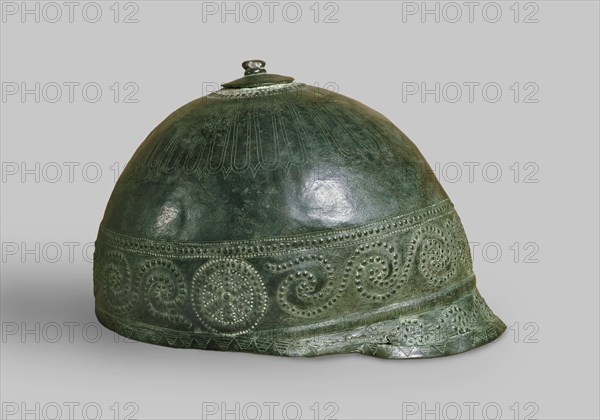 Italo-Celtic bronze helmet, 325-201 BC. Artist: Unknown.