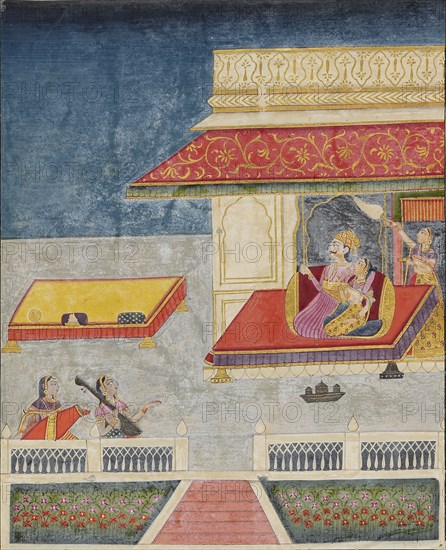 Prince and princess with attendant and musicians, c1800. Artist: Unknown.