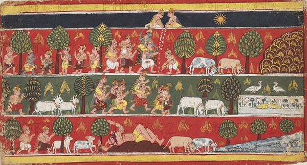 Krishna and the gopis, c1720. Artist: Unknown.