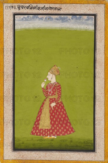 Prince Vijai Singh of Nagaur, son of Bakhat Singh, 1745. Artist: Unknown.