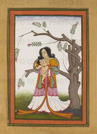 Madonna and Child by a flowering tree, early 19th century. Artist: Unknown.