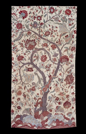 Fragment of a palampore, or bed cover, with tree of life, 1701-1740. Artist: Unknown.