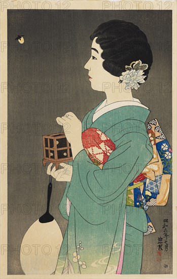 Catching Fireflies (Hotaru gari), 1931. Artist: Shinsui Ito.