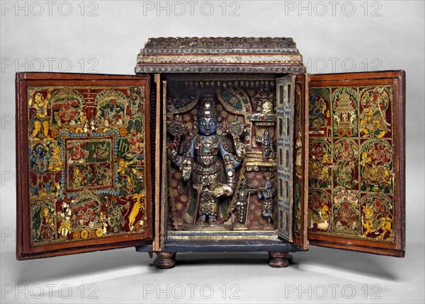 Portable shrine of Vishnu as Venkateshwara, late 18th century-early 19th century. Artist: Unknown.