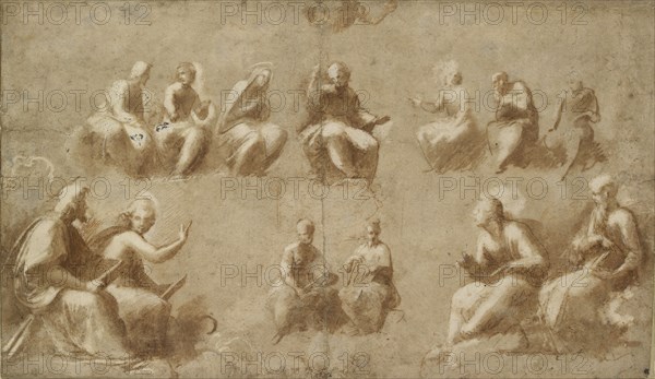 Christ and the Saints in Glory (Study for the Disputa), early 16th century. Artist: Raphael.