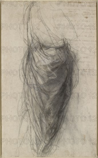 Study for the Drapery of a Man in back view, early 16th century. Artist: Raphael.