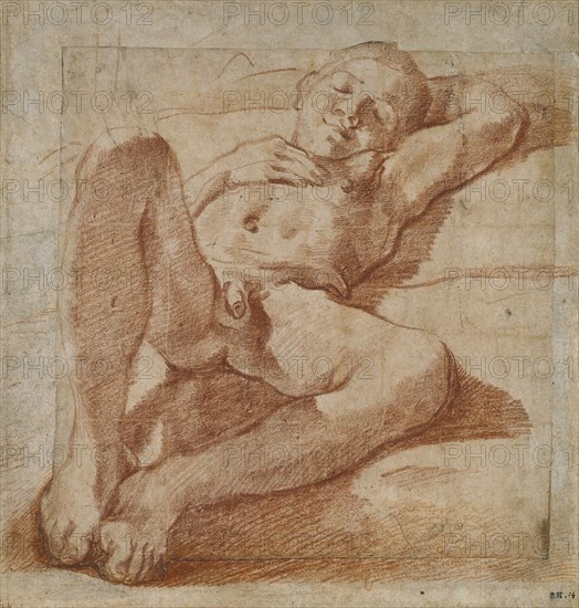 Study of a nude Boy, 1575-1619 Artist: Lodovico Carracci.