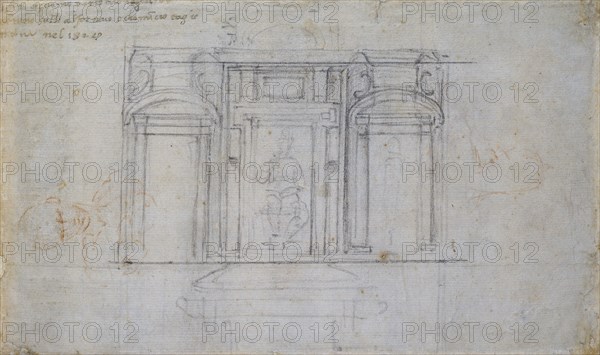 Design for one of the Medici Tombs, early 16th century. Artist: Michelangelo Buonarroti.