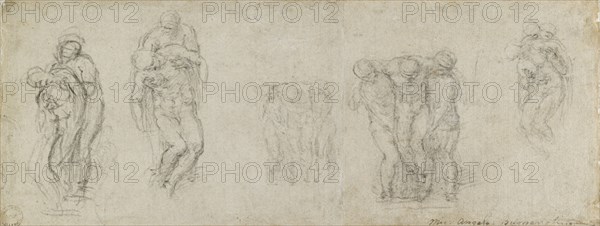 Studies for a Pieta and an Entombment, 16th century. Artist: Michelangelo Buonarroti.