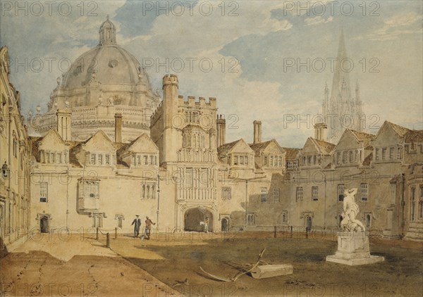 A View from the Inside of Brazen Nose College Quadrangle, Oxford, 1803-1804. Artist: JMW Turner.
