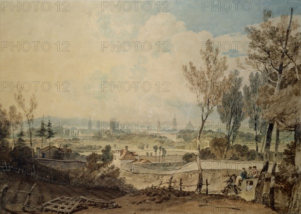 A View of Oxford from the South Side of Headington Hill, 1803-1804. Artist: JMW Turner.