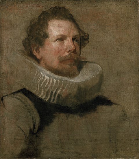 Head of a bearded Man wearing a Wheel Ruff, 17th century. Artist: Anthony van Dyck.