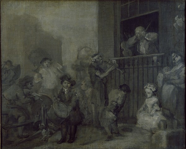 The Enraged Musician, c1741. Artist: William Hogarth.