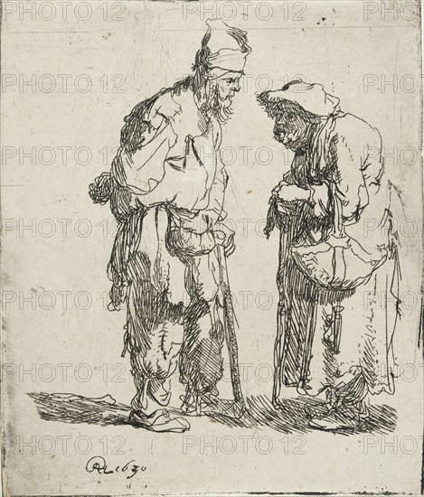 Beggar Man and Beggar Woman conversing, 1630. Artist: Rembrandt Harmensz van Rijn.