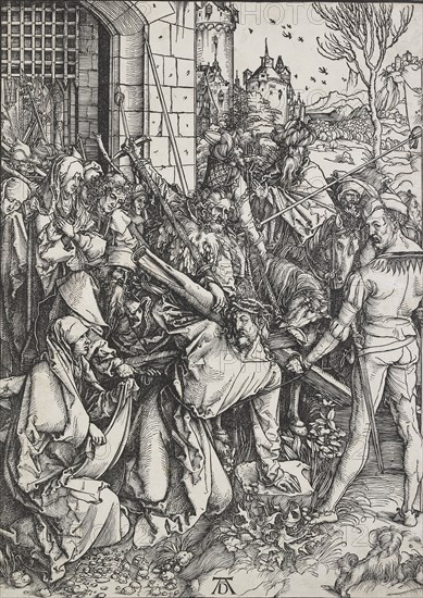 Christ carrying the cross, 1498-1499. Artist: Albrecht Durer.