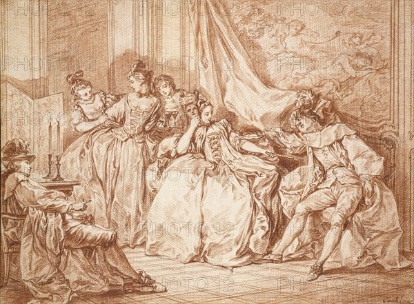Party of Revellers, 18th century. Artist: Charles Nicolas Cochin.
