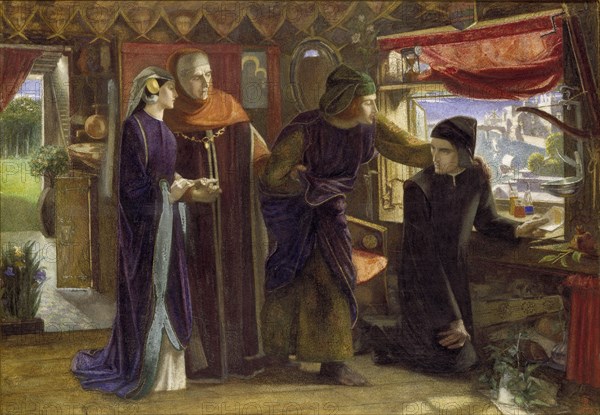 Dante drawing an Angel on the Anniversary of Beatrice's Death, 1853. Artist: Dante Gabriel Rossetti.