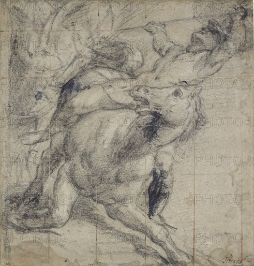 Horse and Rider falling, c1537. Artist: Titian.