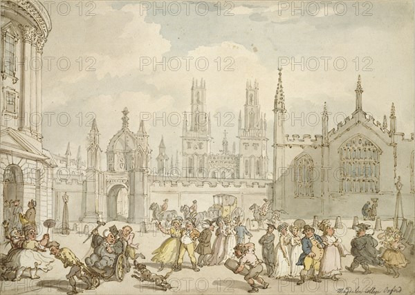 Radcliffe Square, Oxford, early 19th century. Artist: Thomas Rowlandson.
