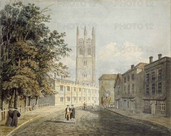 Magdalen College and the Eastern End of the High Street, Oxford, 1795. Artist: Rev Robert Nixon.