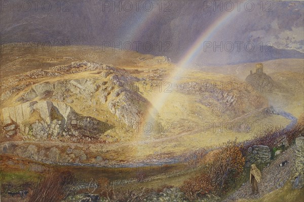 A November Rainbow, Dolwyddelan Valley, November 11, 1866, 1 p.m. 1866. Artist: Alfred William Hunt.