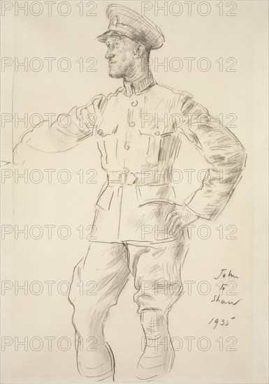 Portrait of Aircraftsman T.E. Shaw (Lawrence of Arabia), 1935. Artist: Augustus John.