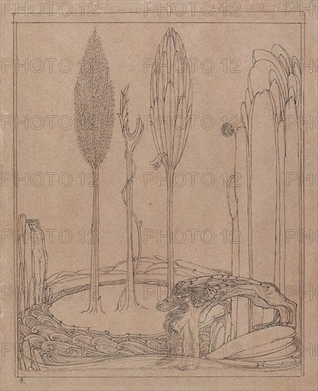 Crouching by the Marge, late 19th century. Artist: Charles S Ricketts.