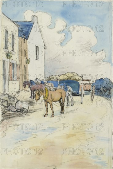 Outside the Wine Shop, late 19th century. Artist: Robert Polhill Bevan.