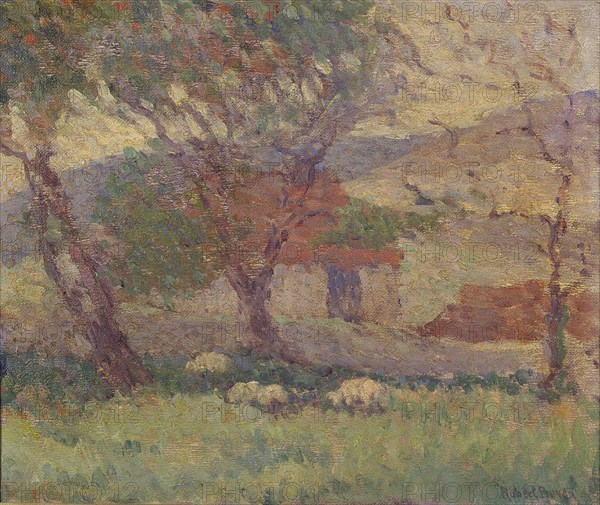 In the Downs near Lewes, 1906. Artist: Robert Polhill Bevan.