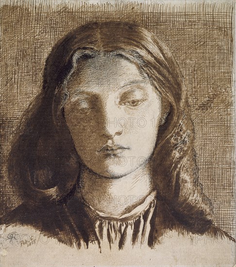Elizabeth Siddal, 1855. Artist: Dante Gabriel Rossetti.