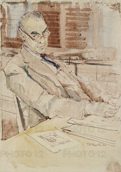 Portrait of Sir Karl Theodore Parker, CBE, 1952. Artist: Hubert Andrew Freeth.