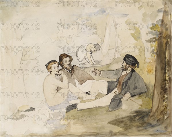 Picnic in a Wood (Le Déjeuner sur l'herbe), 1862-1863. Artist: Edouard Manet.