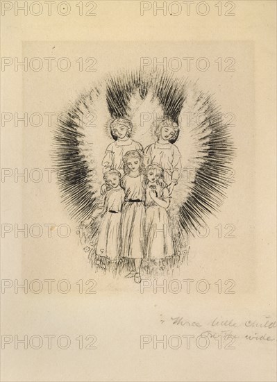 Three little Children on the wide wide Earth, late 19th century. Artist: Arthur Hughes.