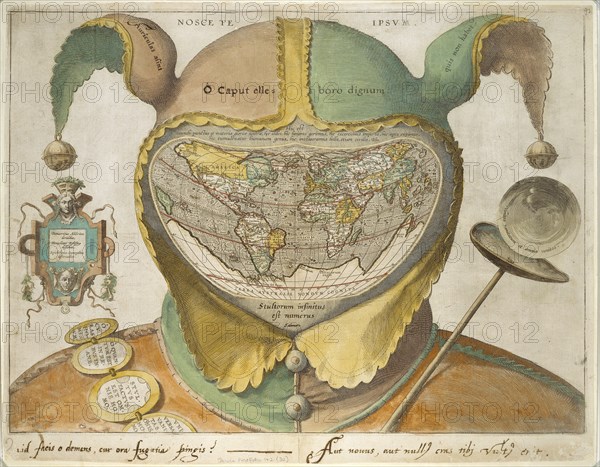 Fool?s Cap World Map, c1590. Artist: Unknown.