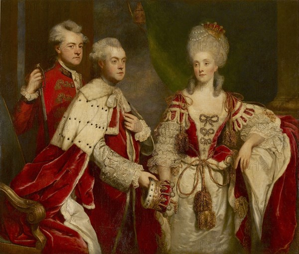 George, 2nd Earl Harcourt, his wife Elizabeth, and brother William, 1780. Artist: Sir Joshua Reynolds.