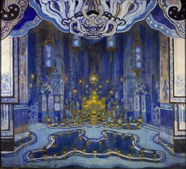 Design for the Decor of 'La Salle du Trone' in 'Le Rossignol', 1914. Artist: Alexandre Benois.