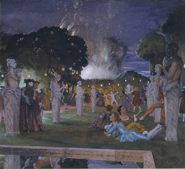 Fêtes aux environs de Venise, 1930. Artist: Konstantin Somov.