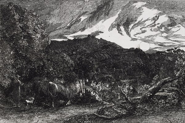 The Weary Ploughman, 1858. Artist: Samuel Palmer.