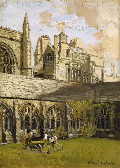 Cloisters at New College, Oxford, late 19th century. Artist: John Fulleylove.