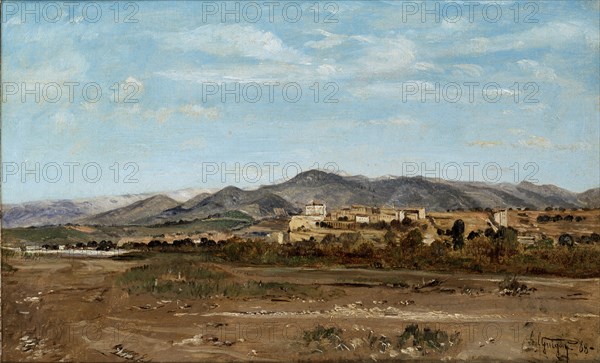 Village of Lauris, in Vaucluse on the Banks of the River Durance, 1868. Artist: Paul Guigou.