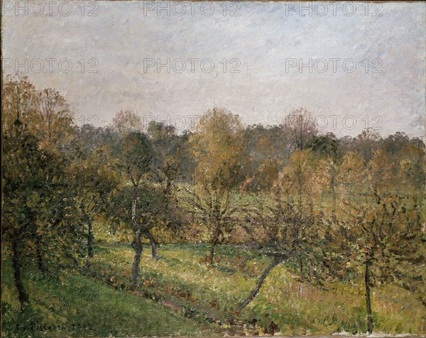 Sunset at Eragny-sur-Epte, Autumn, 1902. Artist: Camille Pissarro.