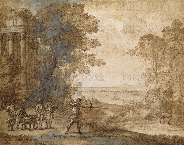 Landscape with Ascanius Shooting the Stag of Sylvia, 1680-1682. Artist: Claude Lorrain.
