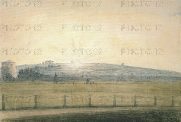 Sun Setting seen from the Observatory at Oxford, 20 December 1784. Artist: John Baptist Malchair.