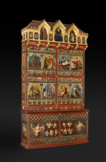 Great Bookcase, 1856-1862. Artists: William Burges, Sir Edward Coley Burne-Jones.