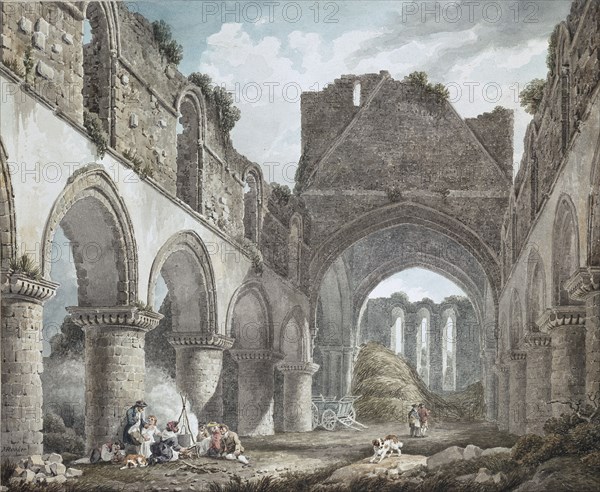 Buildwas Abbey, Shropshire, c1760-1800. Artist: Michael Angelo Rooker.