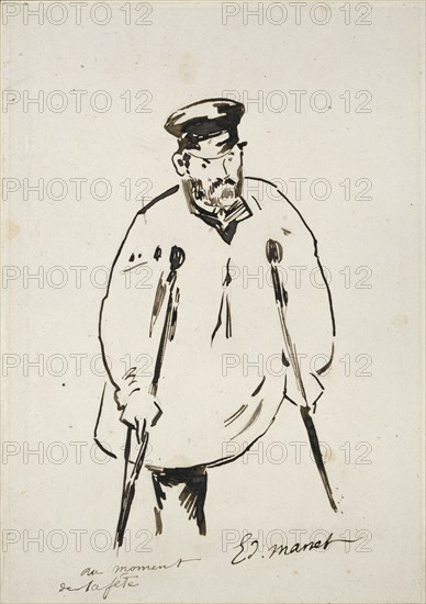 Man on Crutches, c1850-1880. Artist: Edouard Manet.