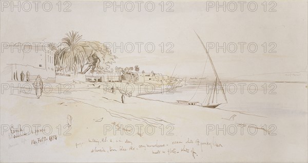 Esneh, Egypt, 1854. Artist: Edward Lear.