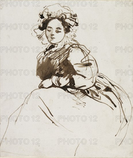 Study of a Seated Woman, c1820s. Artist: Richard Parkes Bonington.